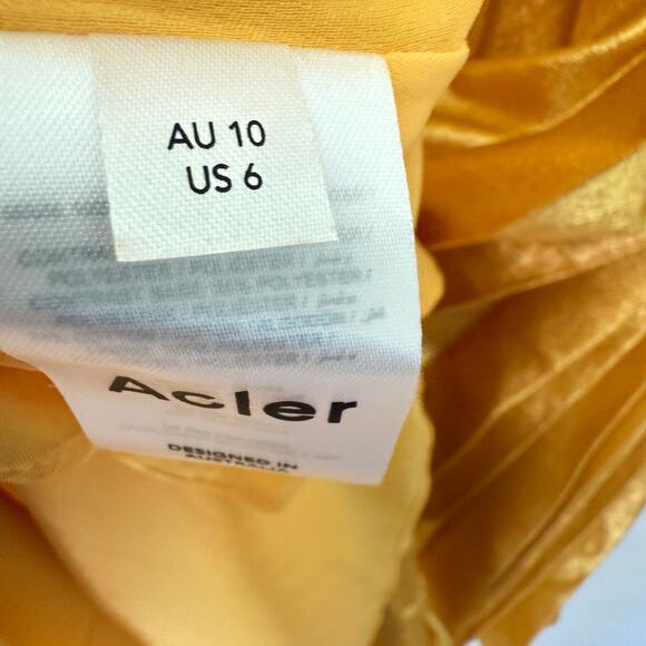 NEW Acler Hatchford Maxi Dress Gold Size 6 US - Picture 9 of 11
